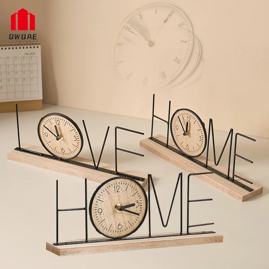 Retro Wooden Desk Clock – Stylish and Functional Decor for Any Room